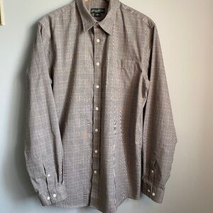 Eddie Bauer Beige/Tan Men's Classic Fit Long Sleeve Button Up Shirt Size‎ TXL